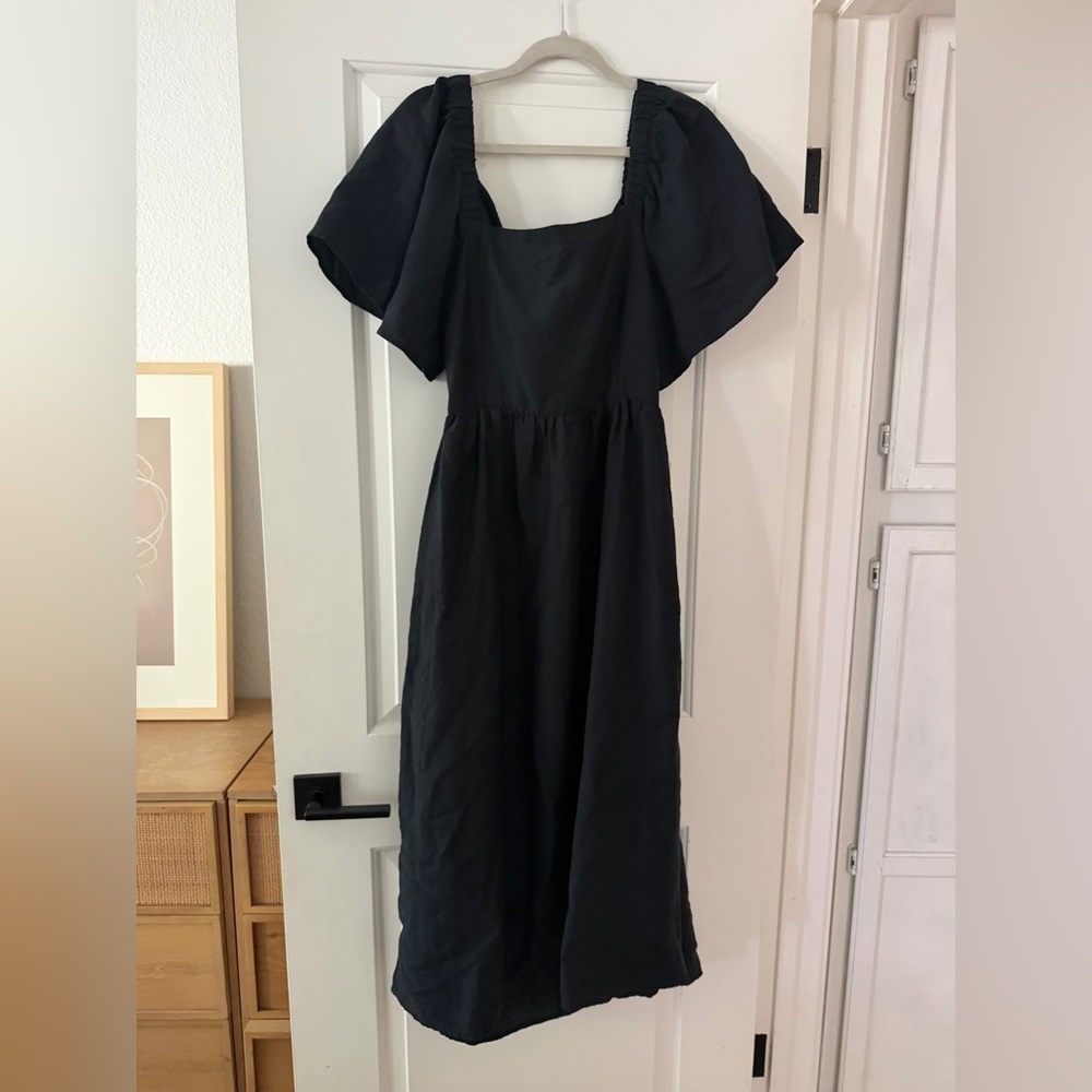 NWT A New Day Black Flutter Sleeve Maxi Dress